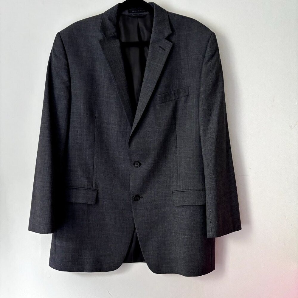 RALPH LAUREN Mens Blazer Sport Coat Two Button Jacket 41R Grey Wool MINT!‎